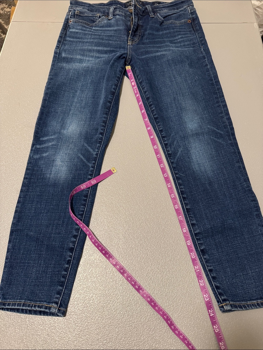Lucky Brand Ava Dark Blue Denim Cropped Skinny Jeans Size 6/28 - Picture 10 of 12